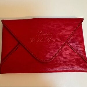 Ralph Lauren Vintage Red Leather Coin Purse Wallet